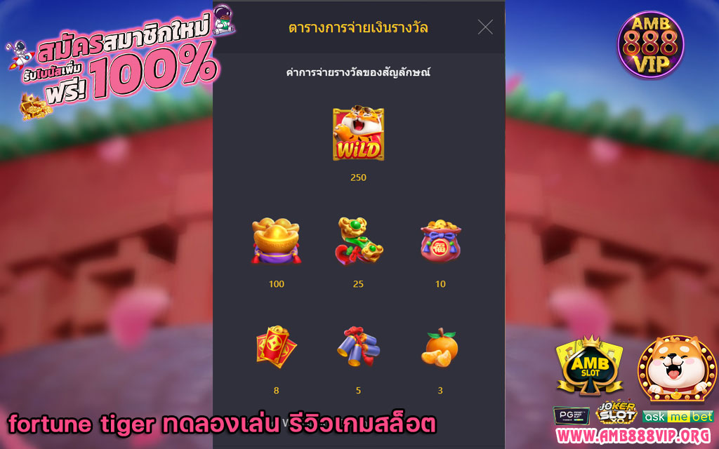 fortune tiger ทดลองเล่น รีวิวเกมสล็อต